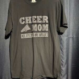 Gildan Black Cheer Mom Kids T-Shirt